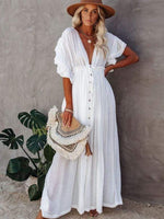 Maxi Dress in Boho style in White