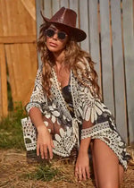 Mid-length Kimono White Lace Boho