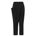 Mid-length Pants with pockets, zipper fly with tie belt