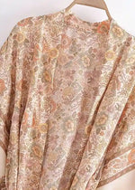 Midi Floral Boho Kimono Earthy Color