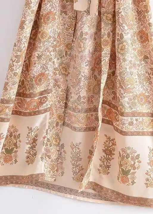 Midi Floral Boho Kimono Earthy Color