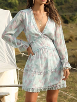 Mini Hippie Chic Dress in Blue