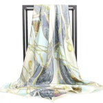 Multicolored satin Boho Scarf with chain patterns