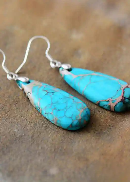 Natural Stone Boho Dangle Earrings