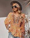 Orange Boho Blouse