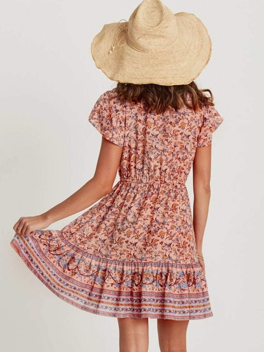 Orange Boho Chic Dress