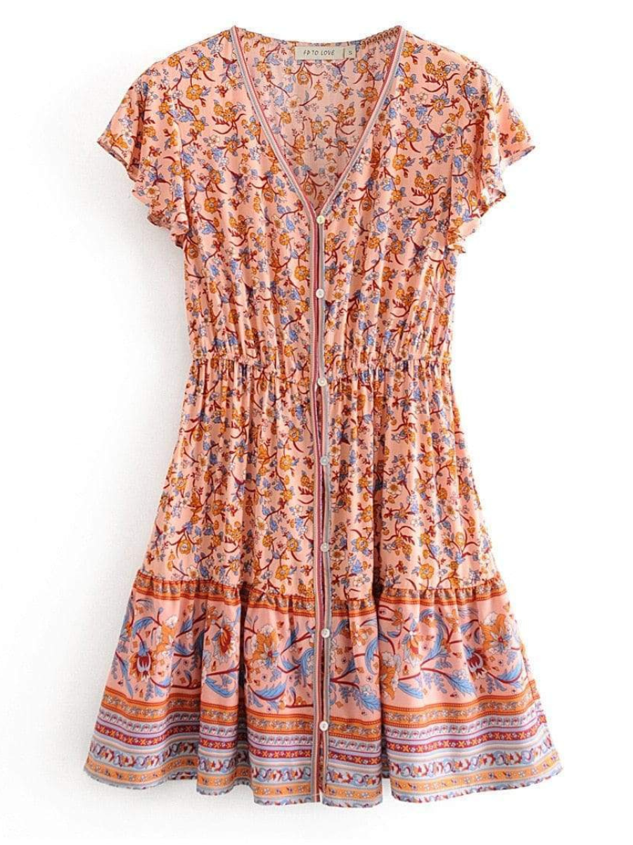 Orange Boho Chic Dress