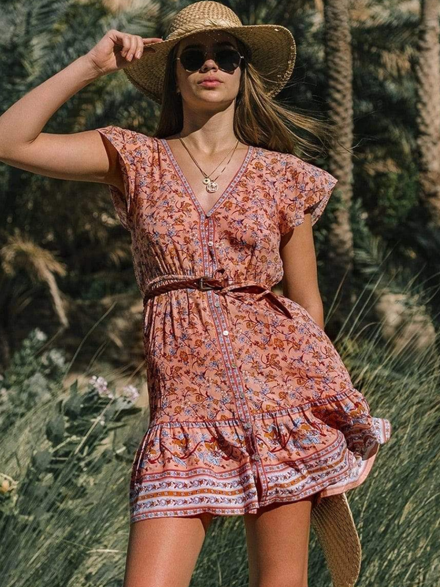 Orange Boho Chic Dress