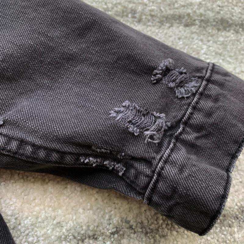 Oversized Boho denim jacket with colorful embroidery on the back