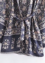 Perfect Boho Purple Floral Kimono Belted