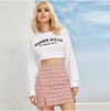 Plaid Print Mini Skirt