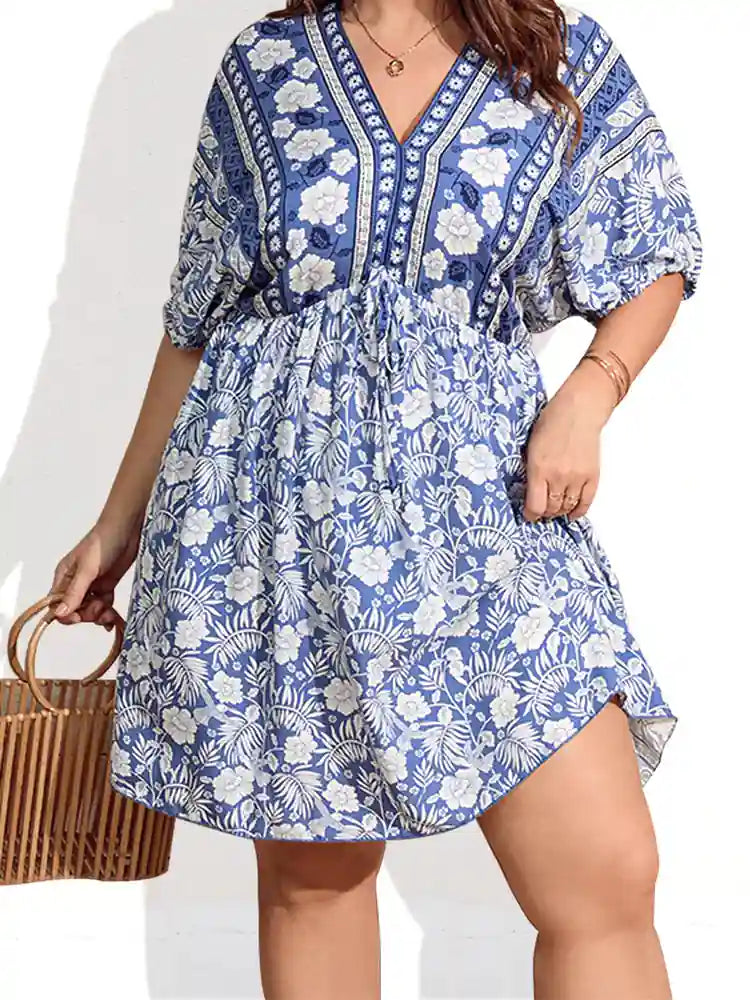 mini plus size boho dresses KIARA MINI DRESS, 3X / Plummet by Sal Rosa AMOUR781