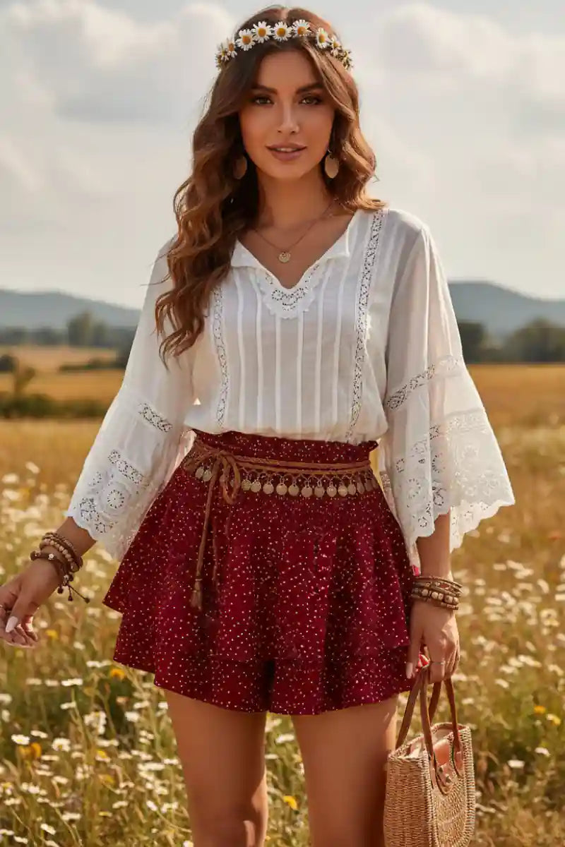 Plus Size Polka Dot Mini Skirt