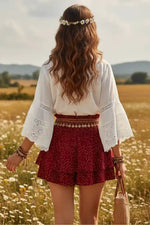 Plus Size Polka Dot Mini Skirt