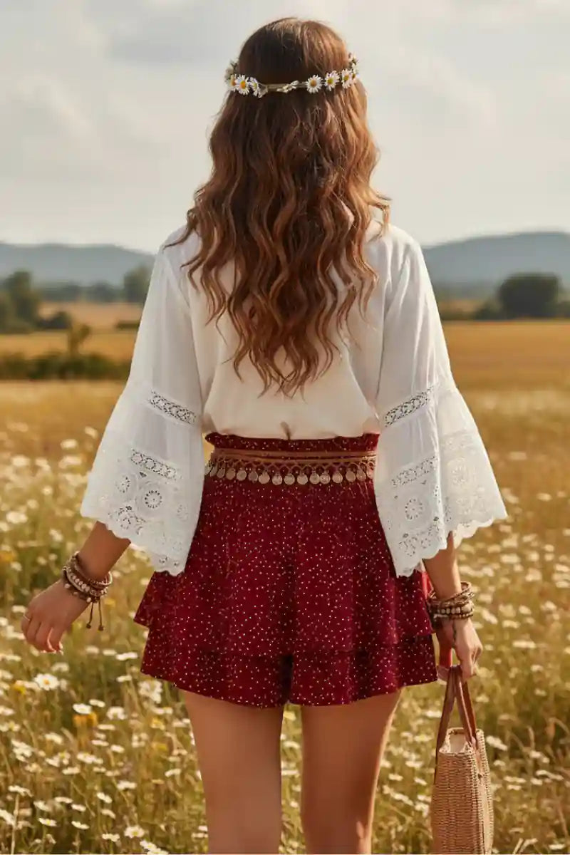 Plus Size Polka Dot Mini Skirt