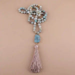 Pompom Pendant Boho Beads Necklace