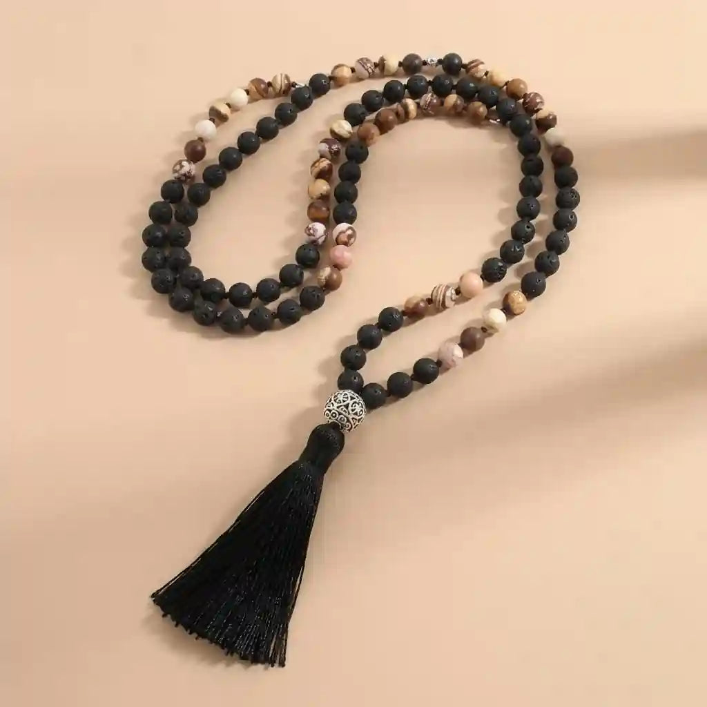 Pompom Pendant Long Boho Necklace