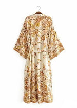 Pretty Yellow Floral Boho Kimono