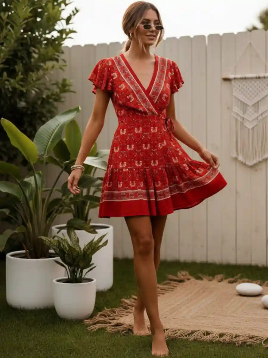 Red Boho-Style Dress