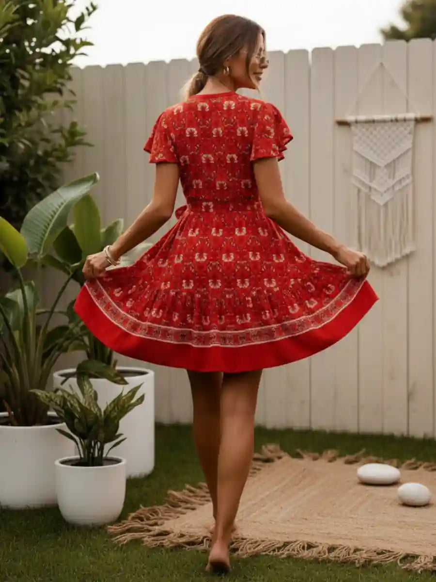 Red Boho-Style Dress