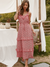 Retro Red Floral Long Dress