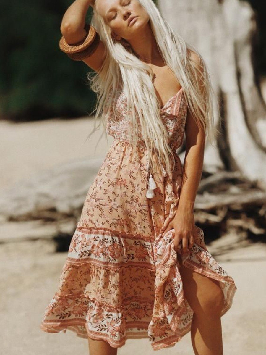 Rustic chic cocktail Midi dress