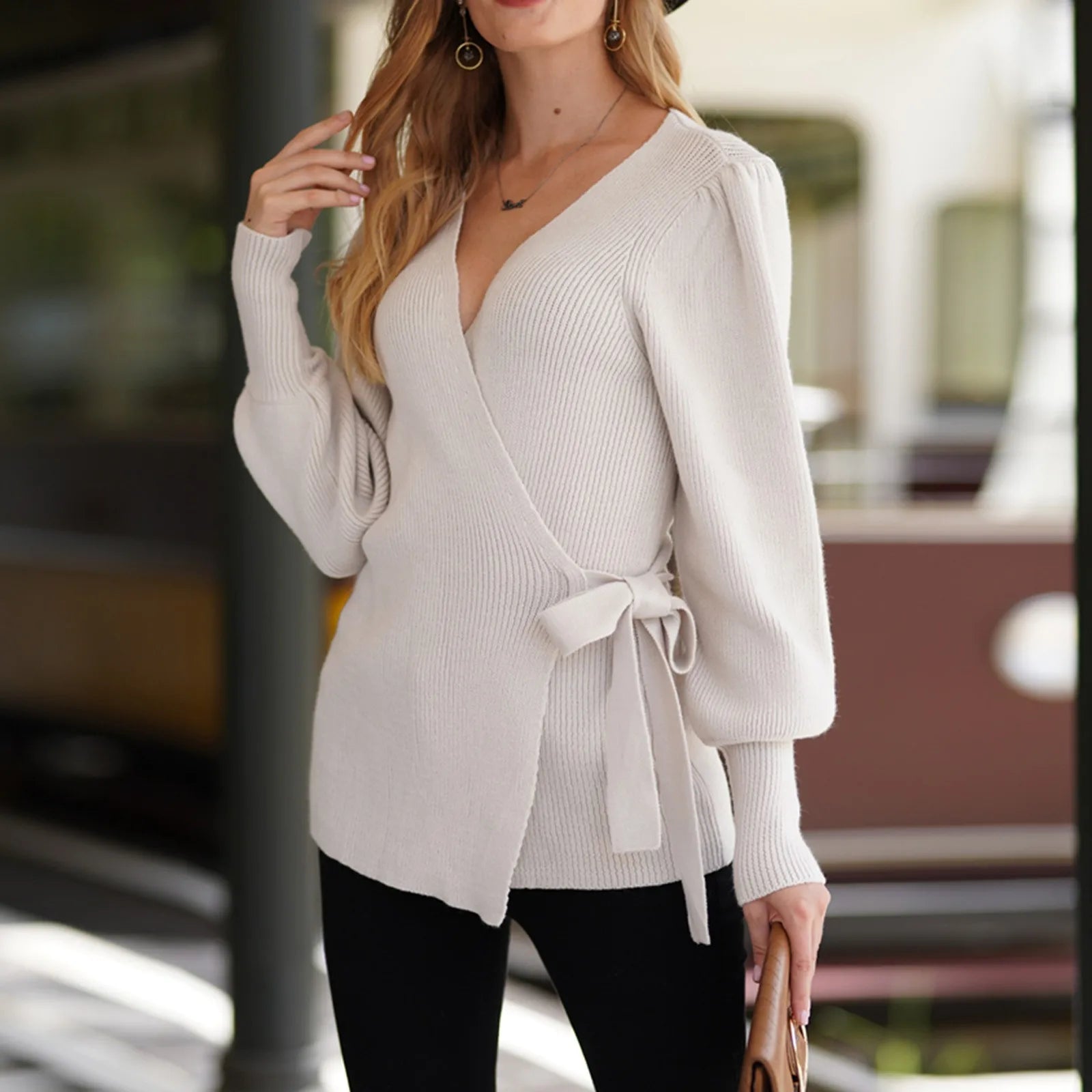 Boho Beige Knit Cardigan