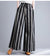 Boho Fluid Striped Split Black Pants