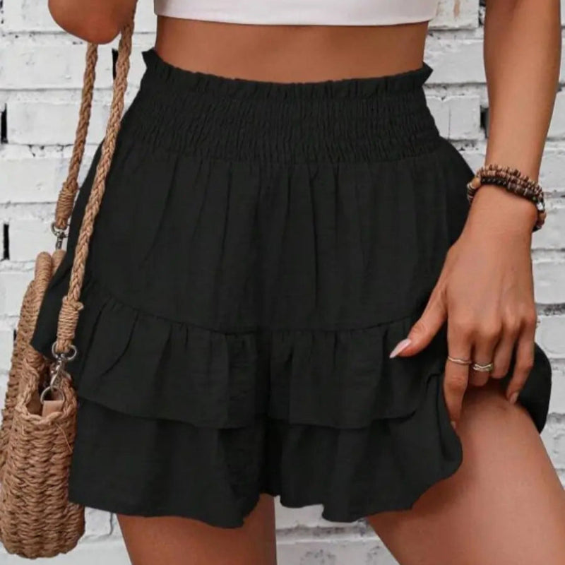 Boho Mini Skirt Trim Ruffle