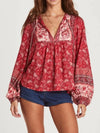 Red Boho Blouse