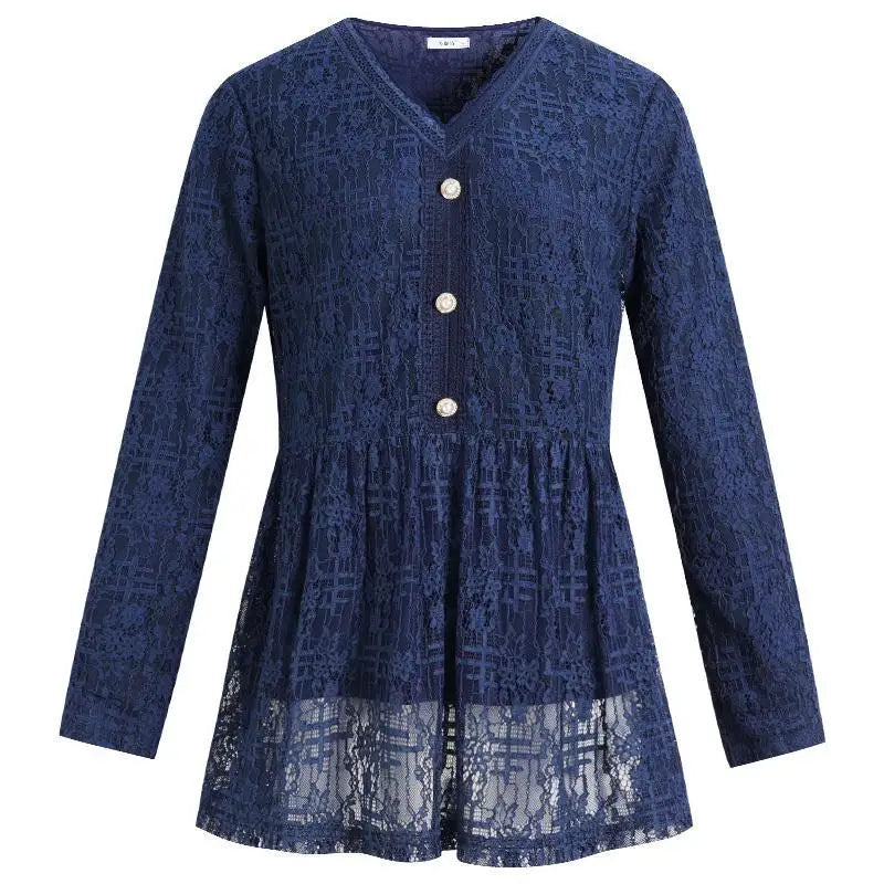 Boho Blue Pleated Blouse