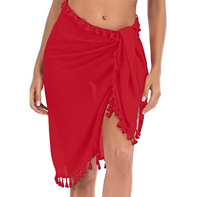 Pompoms Sarong Beach Cover Up