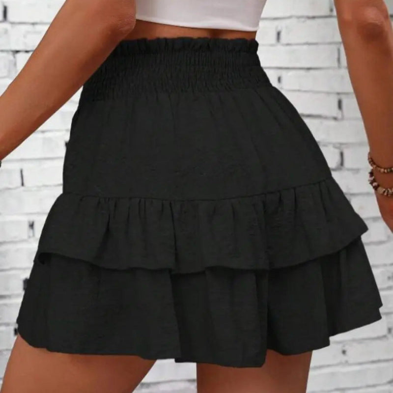 Boho Mini Skirt Trim Ruffle