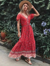 Red Maxi Dress Boho Style