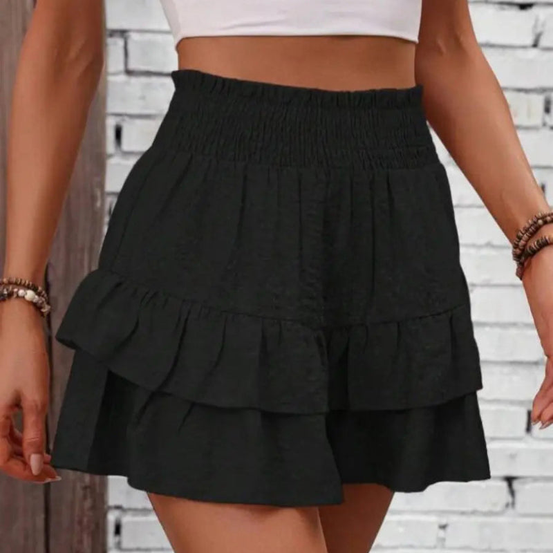 Boho Mini Skirt Trim Ruffle