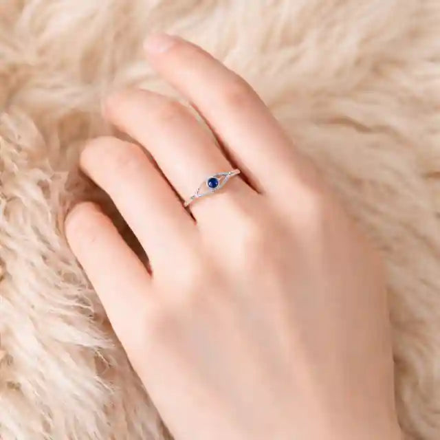 Sterling Silver Boho Rings - Evil Eye