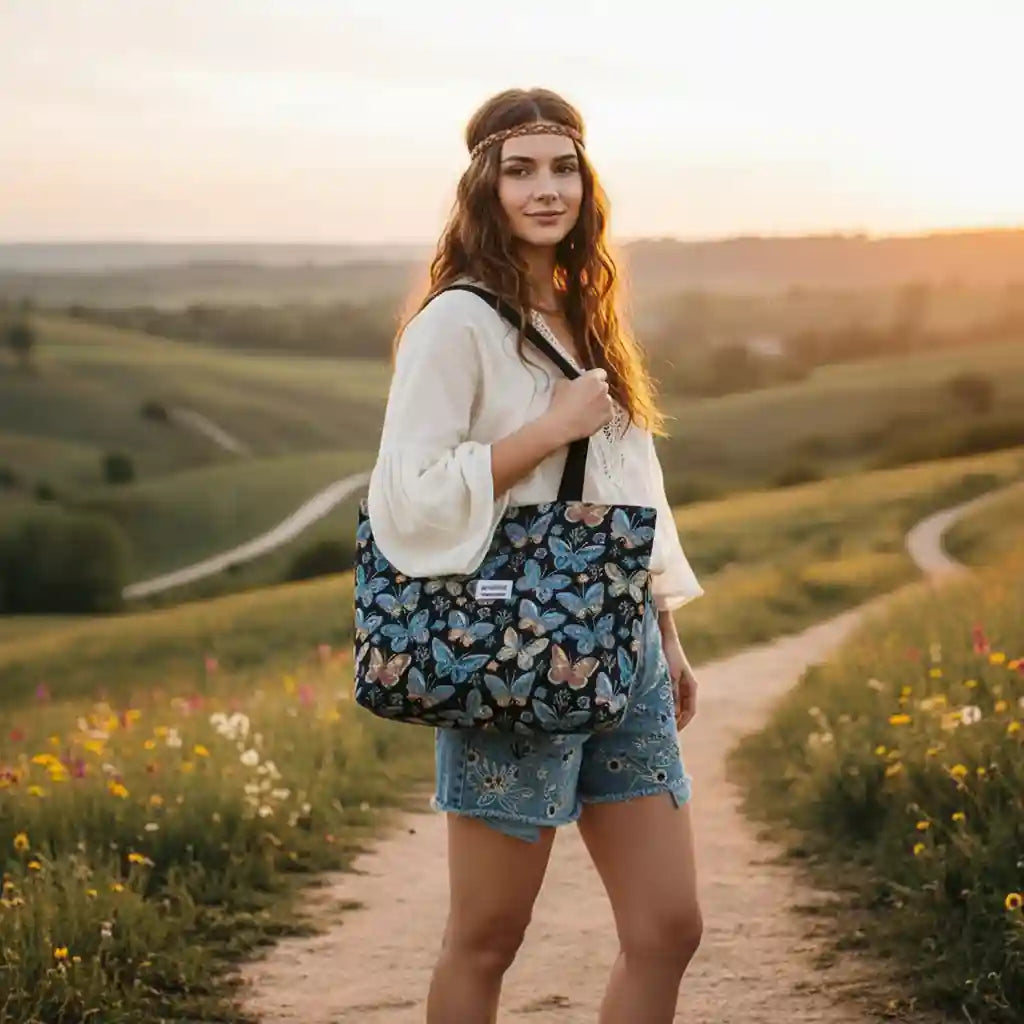 Stylish Bohemian Butterfly Tote Bag