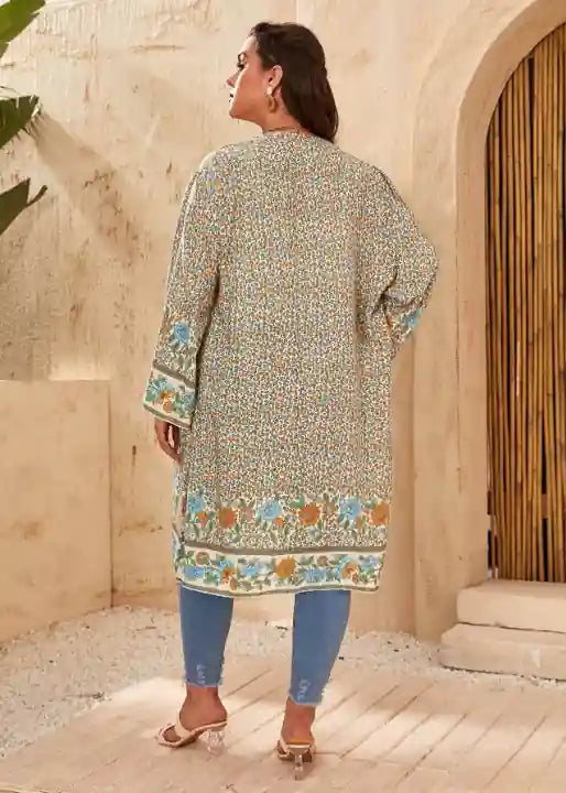 Summer Blue Boho Kimono Floral