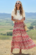 Summer Boho Style Print Skirt