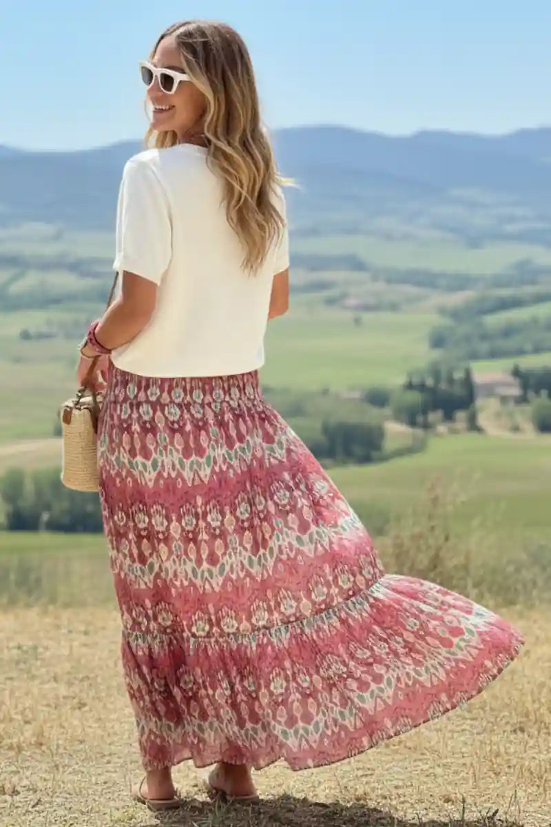 Summer Boho Style Print Skirt