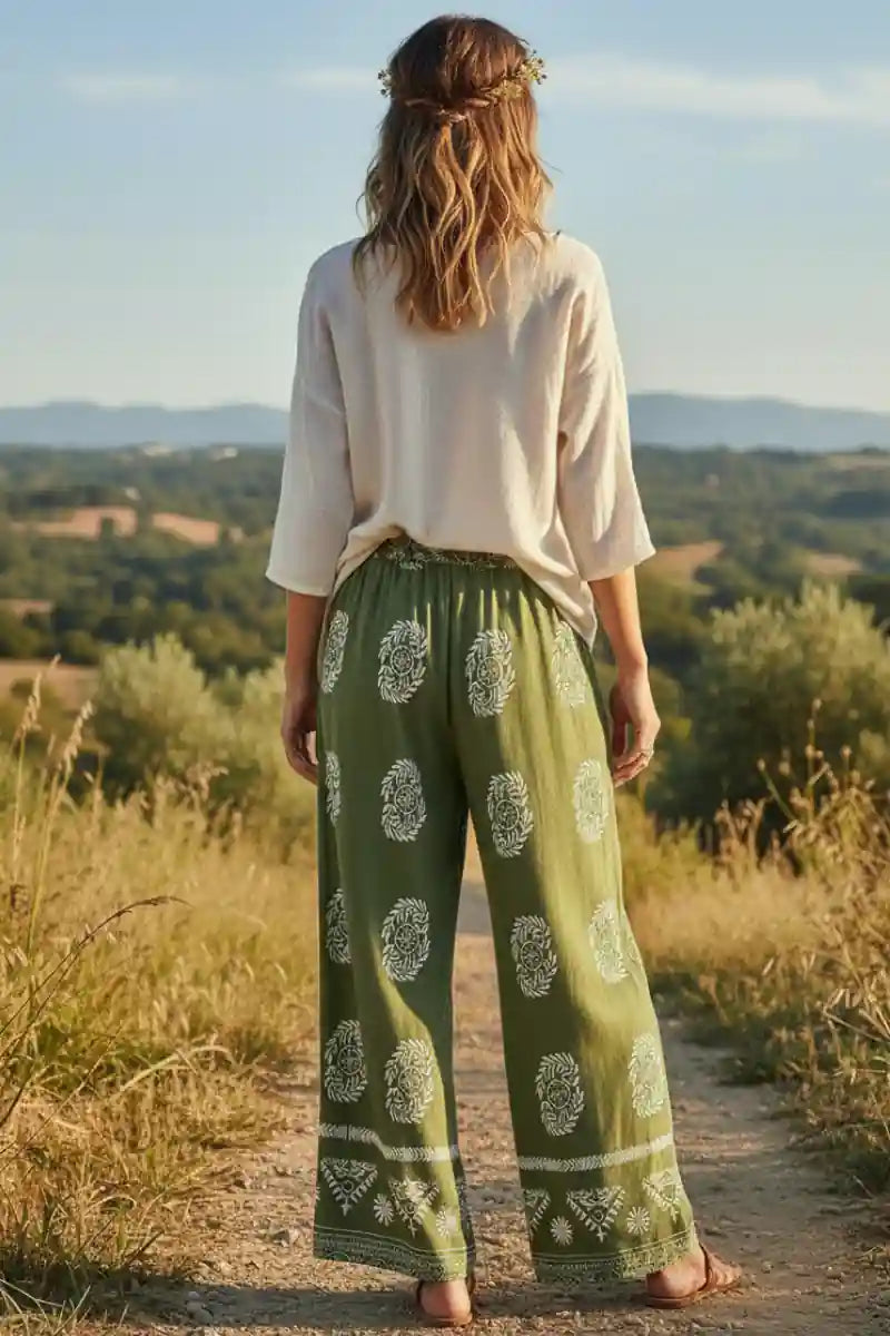 Summer Boho Wide Leg Pants