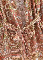 Trendy Boho Kimono Brown Floral