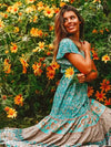 Turquoise Boho Maxi Dress