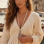 Unicolor Long Boho Pearls Necklace