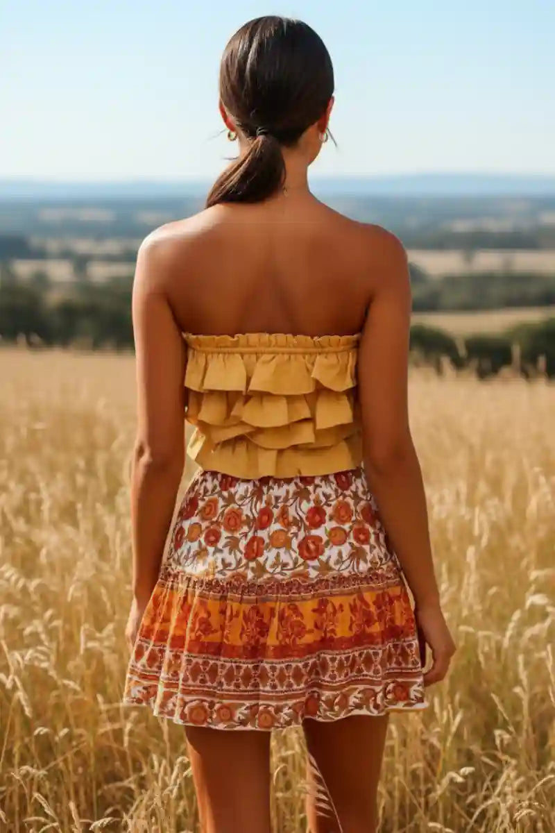 Vintage Bohemian Mini Skirt Camille