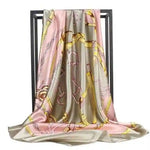 Vintage Retro Boho Scarf with golden chains pattern
