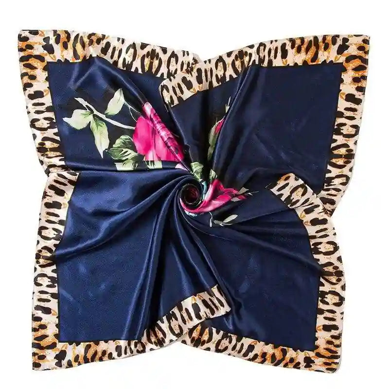 Vintage boho Scarf blue with Floral print