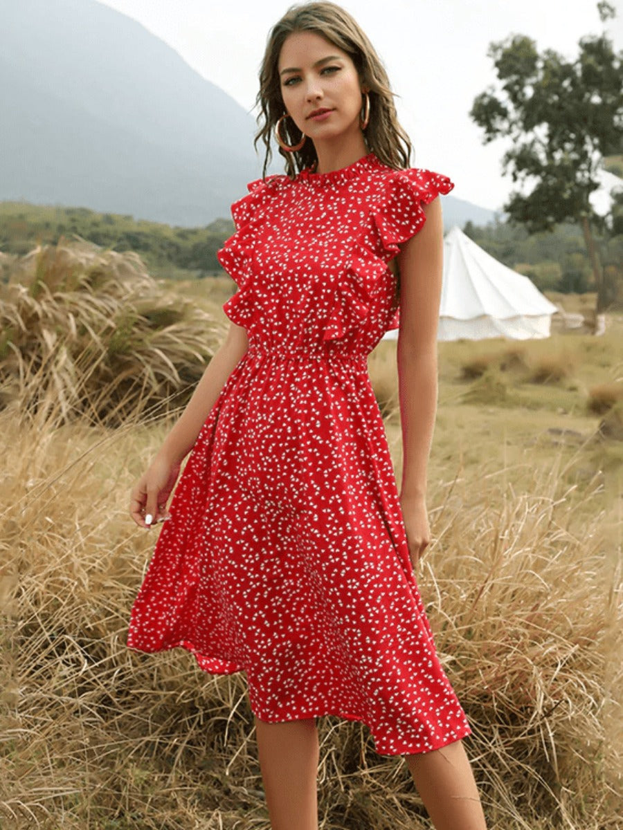 Red Boho Chic Maxi Dress