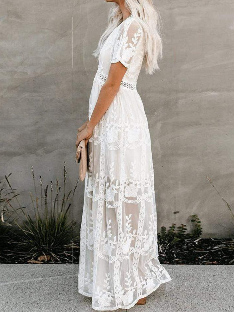 Long White Bohemian Dress