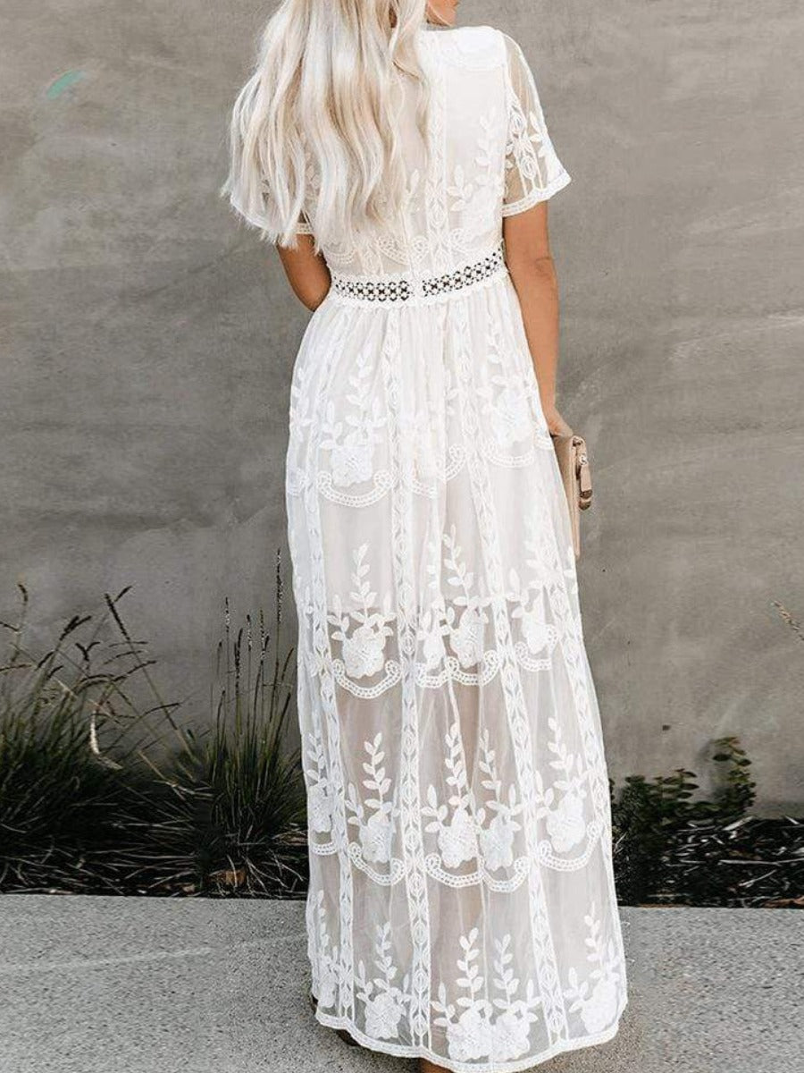 Long White Bohemian Dress